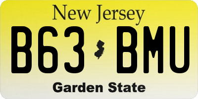 NJ license plate B63BMU