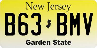 NJ license plate B63BMV