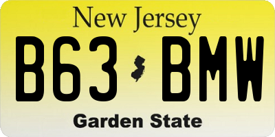 NJ license plate B63BMW
