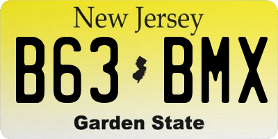 NJ license plate B63BMX