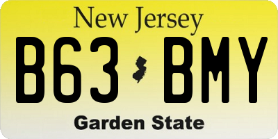 NJ license plate B63BMY