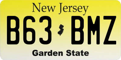 NJ license plate B63BMZ