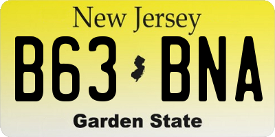 NJ license plate B63BNA