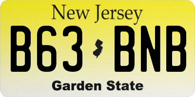 NJ license plate B63BNB