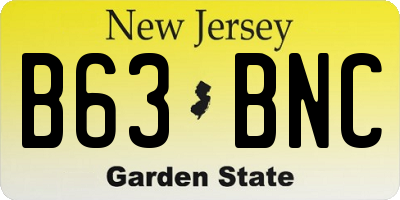 NJ license plate B63BNC