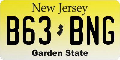 NJ license plate B63BNG