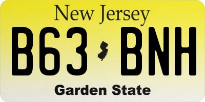 NJ license plate B63BNH