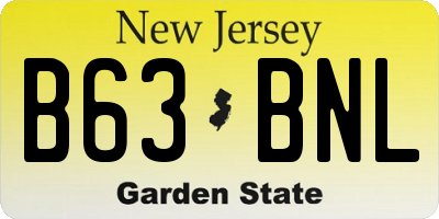 NJ license plate B63BNL