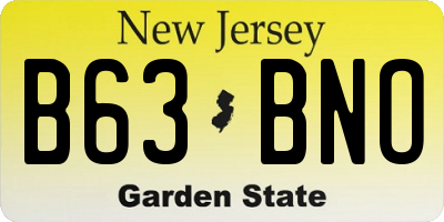 NJ license plate B63BNO