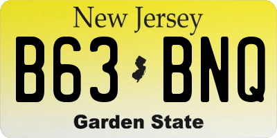 NJ license plate B63BNQ