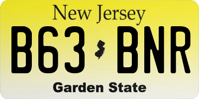 NJ license plate B63BNR