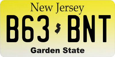 NJ license plate B63BNT