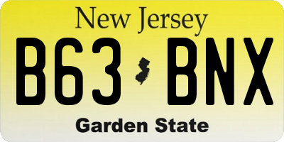 NJ license plate B63BNX