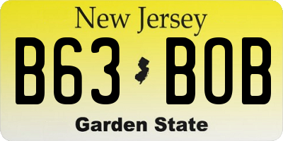 NJ license plate B63BOB