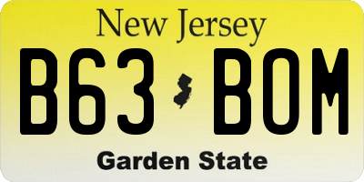 NJ license plate B63BOM