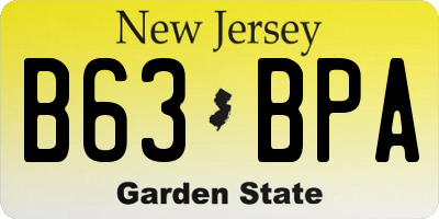 NJ license plate B63BPA