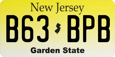 NJ license plate B63BPB