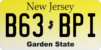 NJ license plate B63BPI