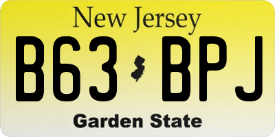 NJ license plate B63BPJ