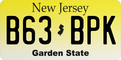 NJ license plate B63BPK
