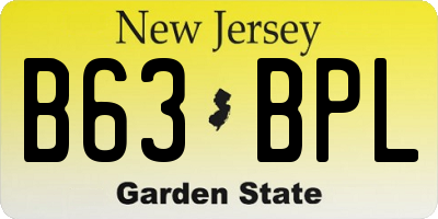 NJ license plate B63BPL