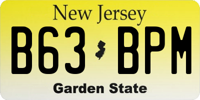 NJ license plate B63BPM