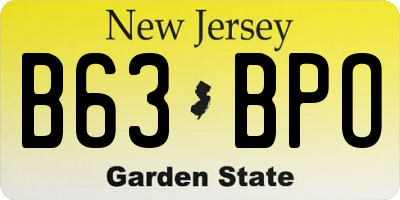 NJ license plate B63BPO