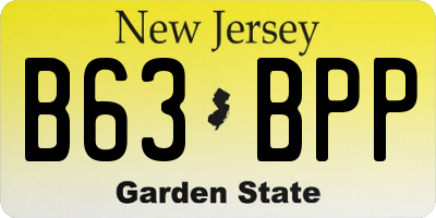 NJ license plate B63BPP