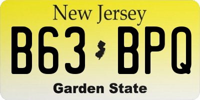 NJ license plate B63BPQ
