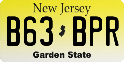 NJ license plate B63BPR