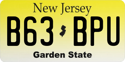 NJ license plate B63BPU