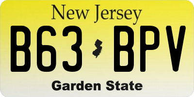 NJ license plate B63BPV