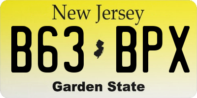 NJ license plate B63BPX