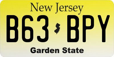 NJ license plate B63BPY