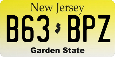 NJ license plate B63BPZ