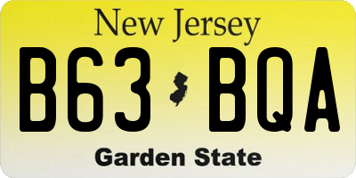 NJ license plate B63BQA