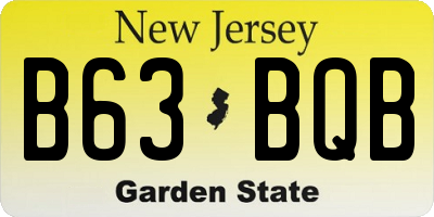 NJ license plate B63BQB