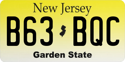 NJ license plate B63BQC