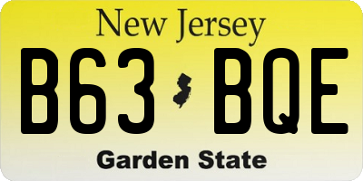 NJ license plate B63BQE
