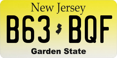 NJ license plate B63BQF