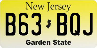NJ license plate B63BQJ