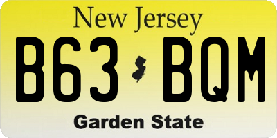 NJ license plate B63BQM