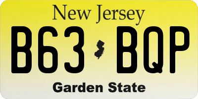 NJ license plate B63BQP