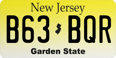 NJ license plate B63BQR