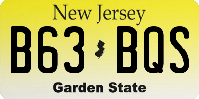 NJ license plate B63BQS