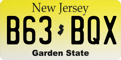 NJ license plate B63BQX