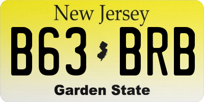 NJ license plate B63BRB