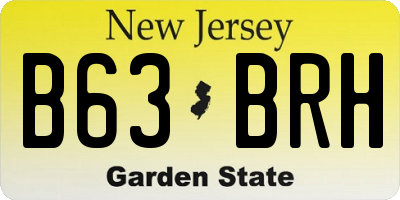 NJ license plate B63BRH