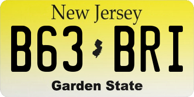 NJ license plate B63BRI