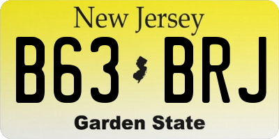 NJ license plate B63BRJ